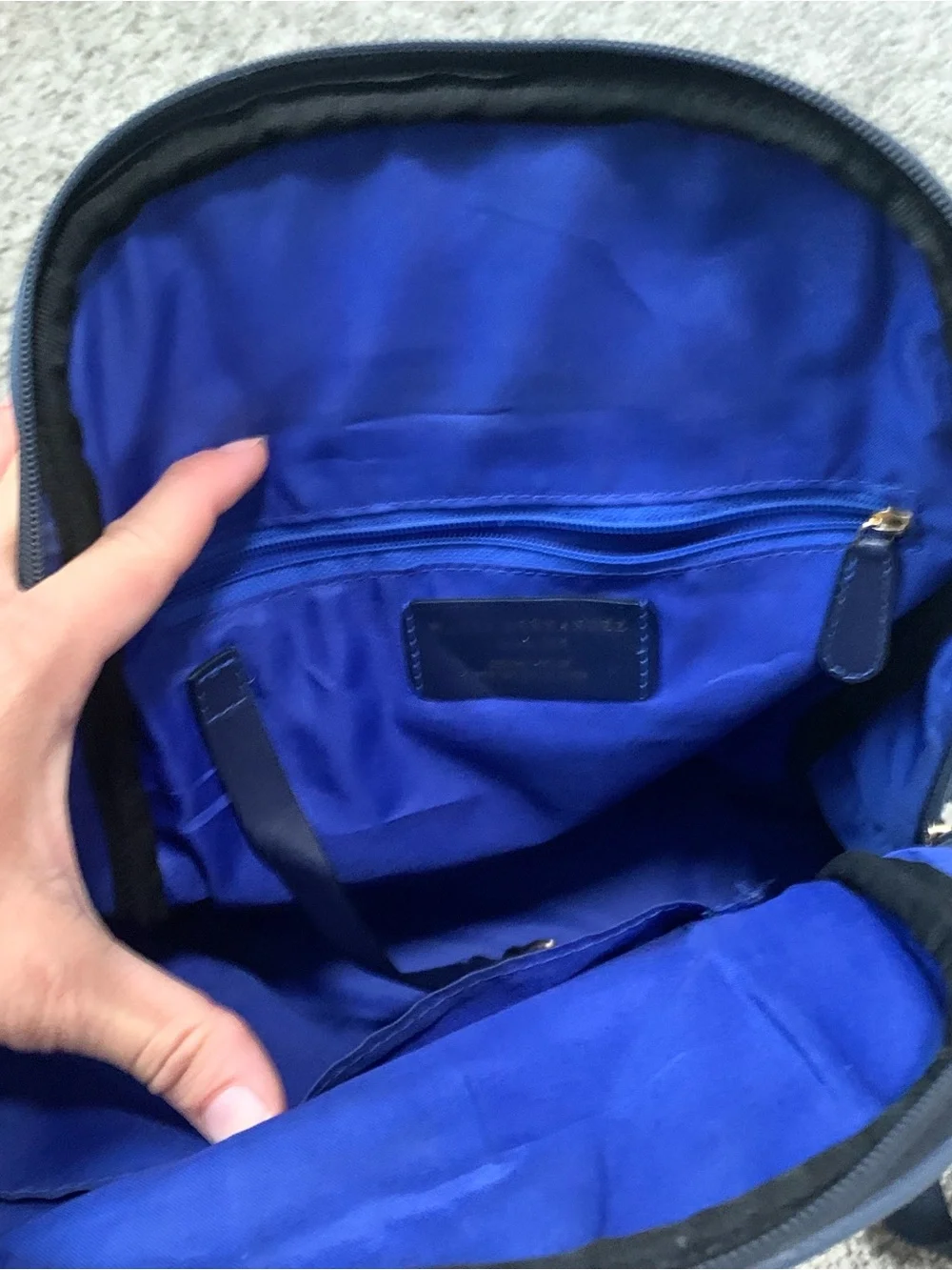 Mario Hernandez Butterfly Genuine Leather Blue Backpack